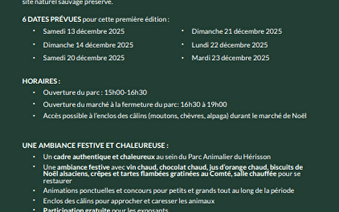 Christmas market - Parc Héria