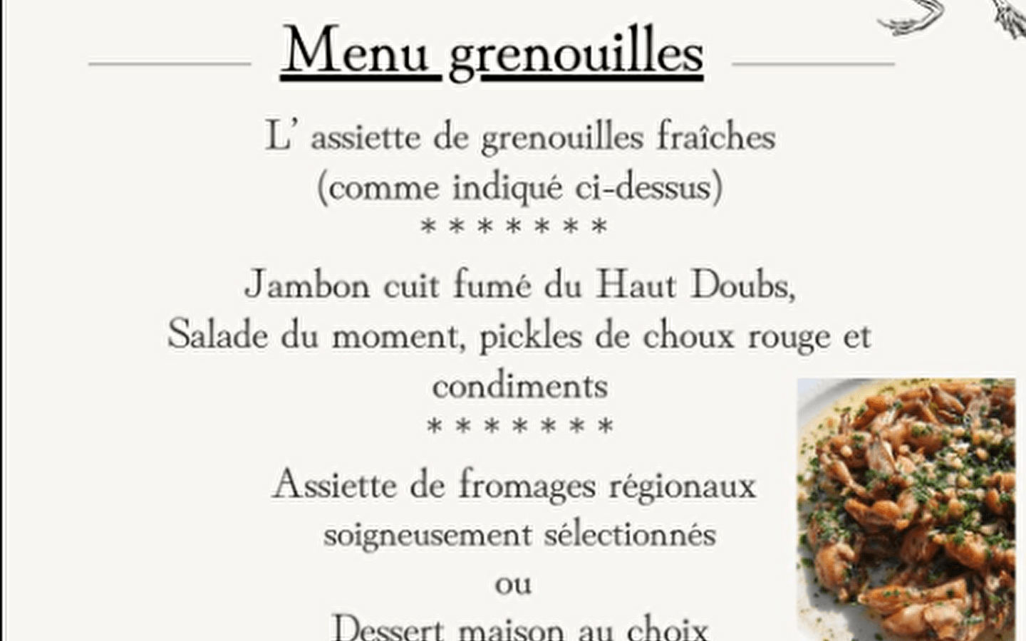 Frogs at the Auberge de Buffard