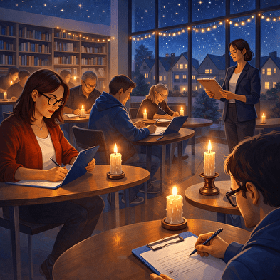 Dictation by candlelight