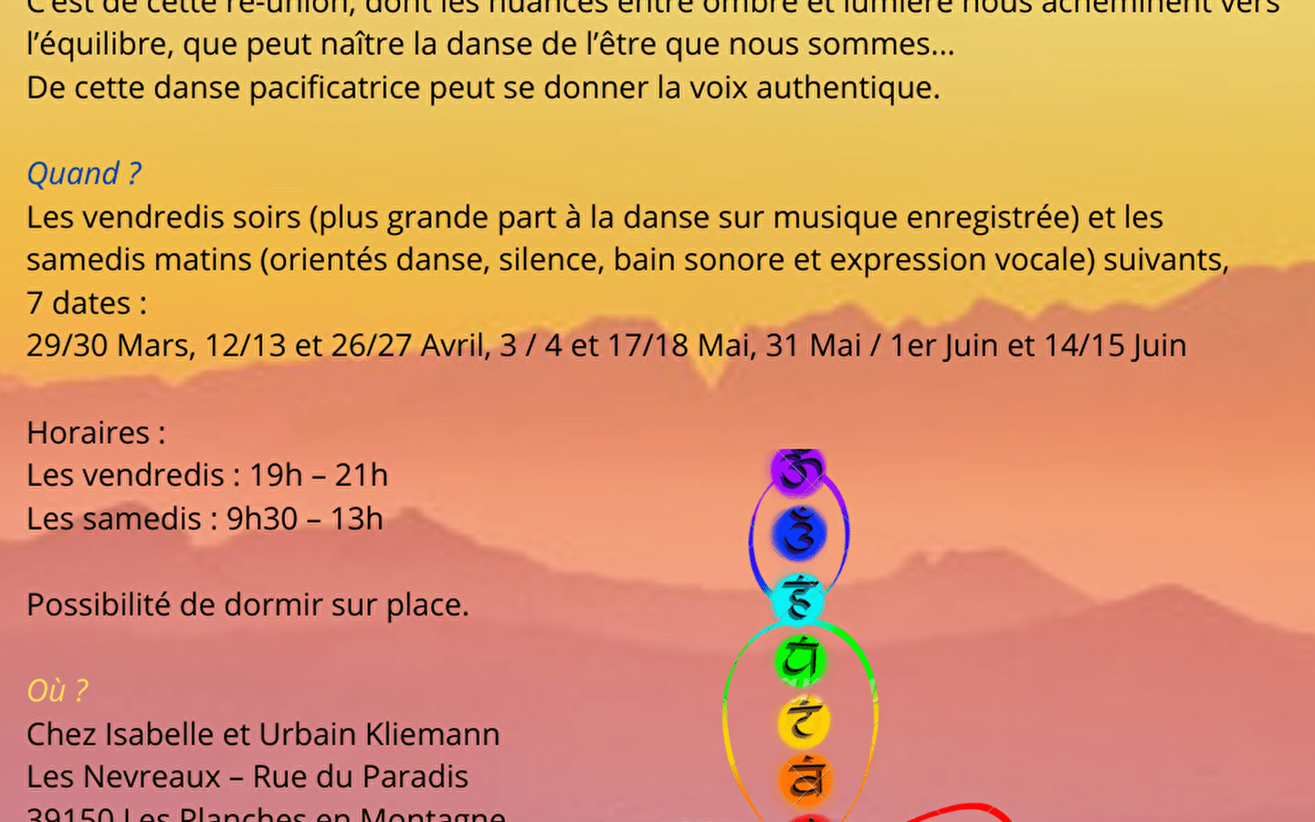 Danse de l'être et Chant spontané