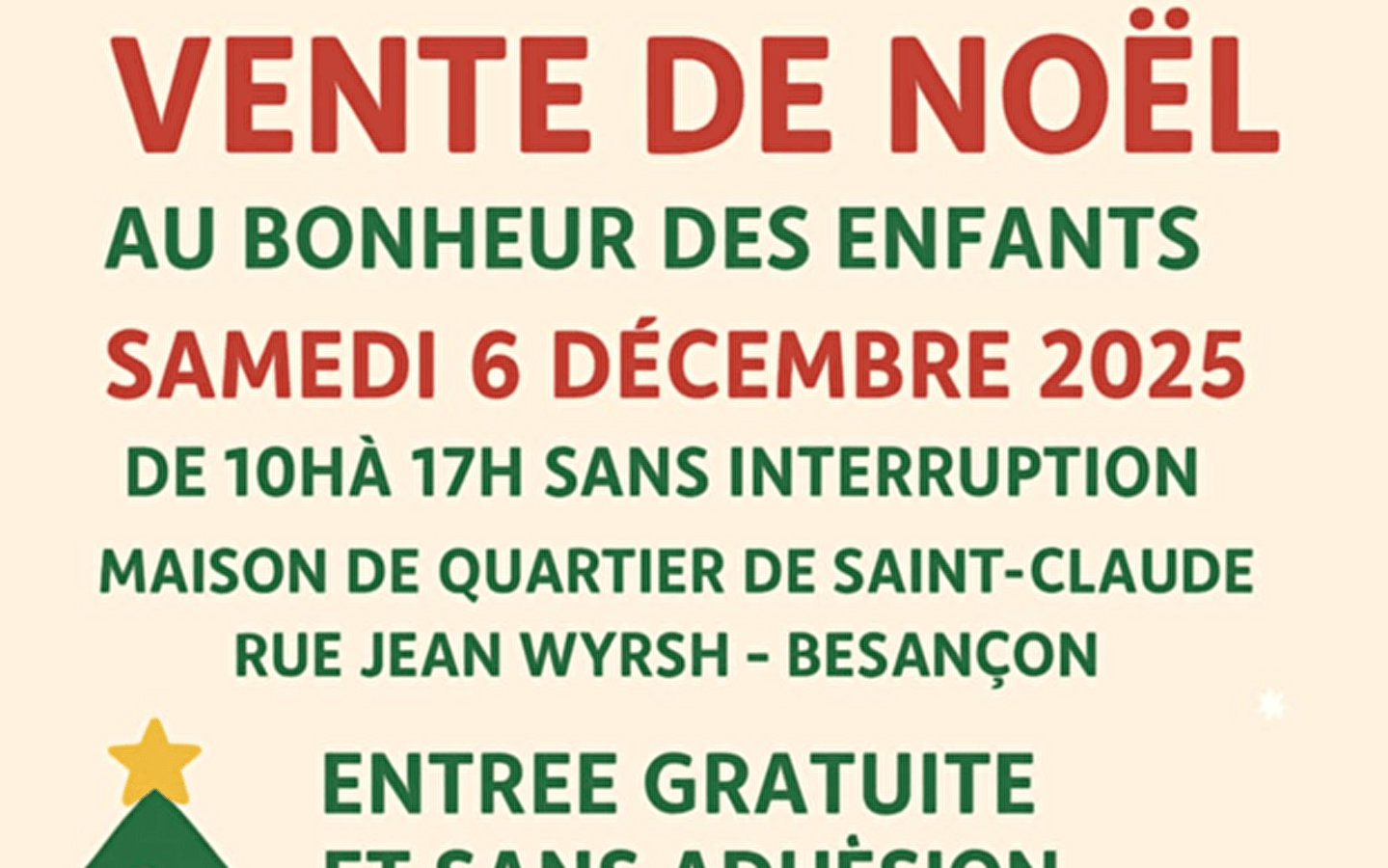 Christmas market for the 'Au Bonheur des Enfants' association