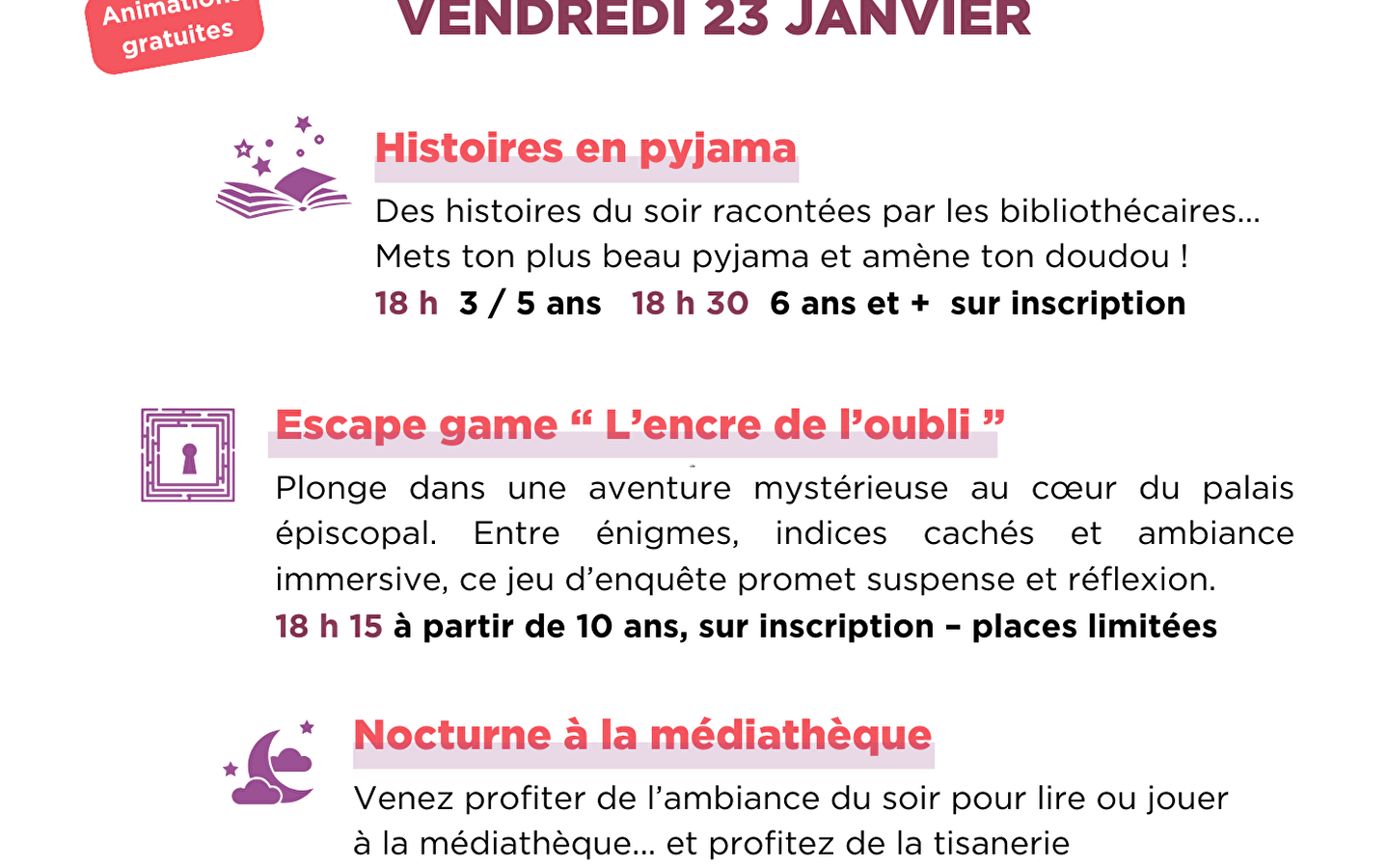 Les Nuits de la Lecture à la Médiathèque