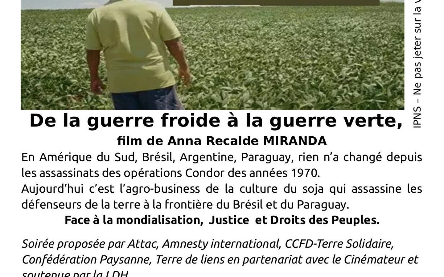 Ciné/Débat - De la guerre froide à la guerre verte