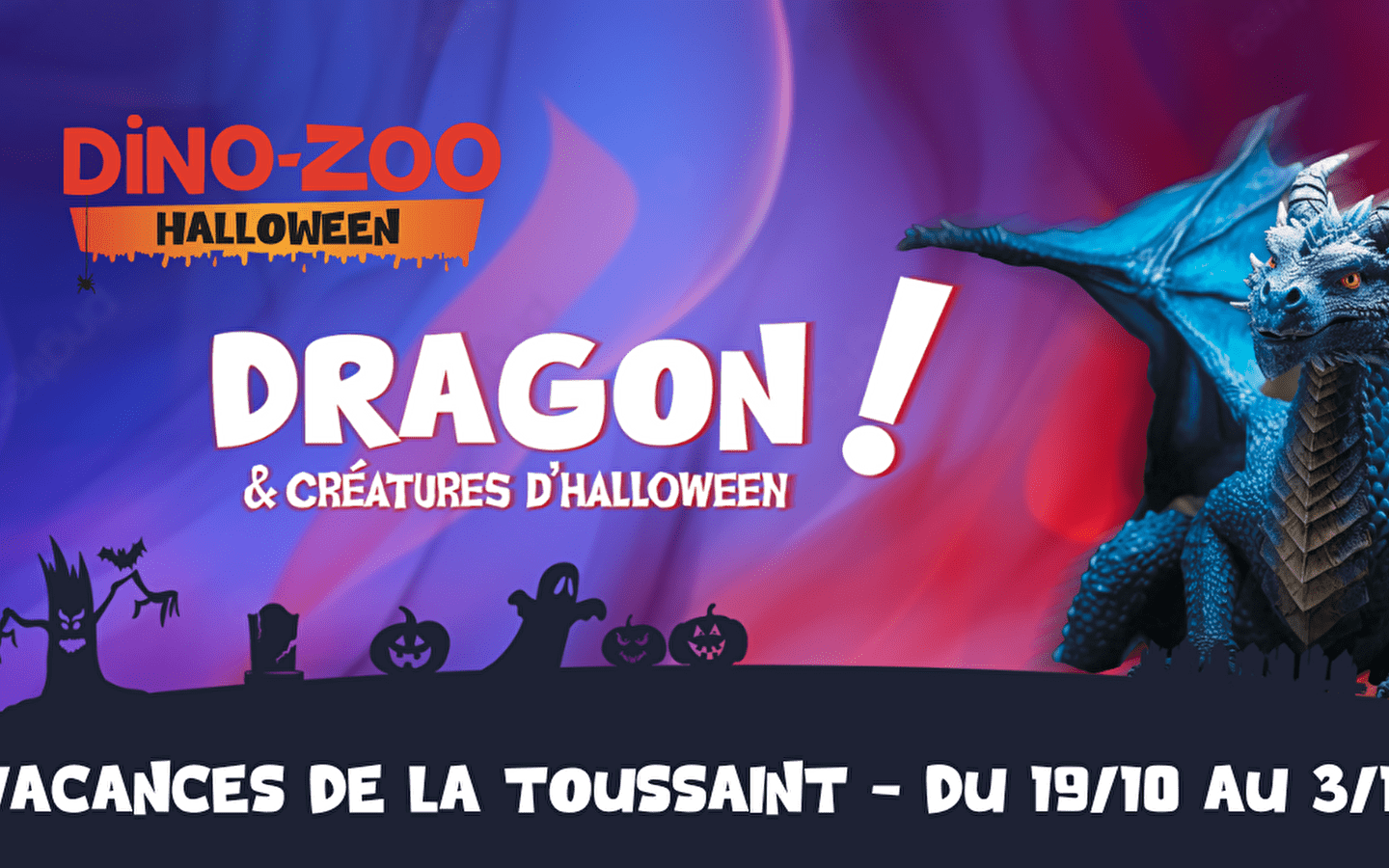 Halloween at Dino-Zoo - Dragon and Halloween creature 