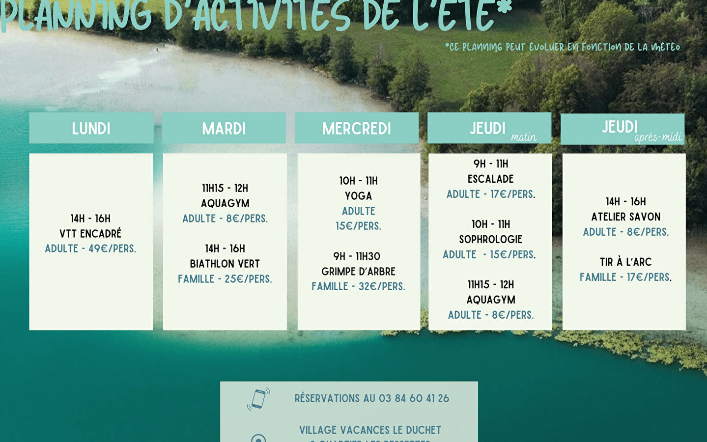Wednesday at Le Duchet: Yoga and/or tree climbing
