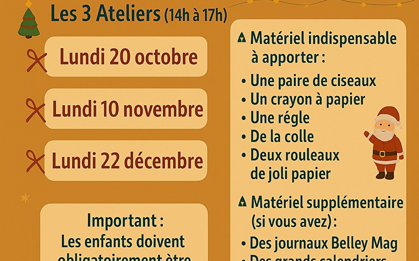 Atelier créations de décorations de Noël
