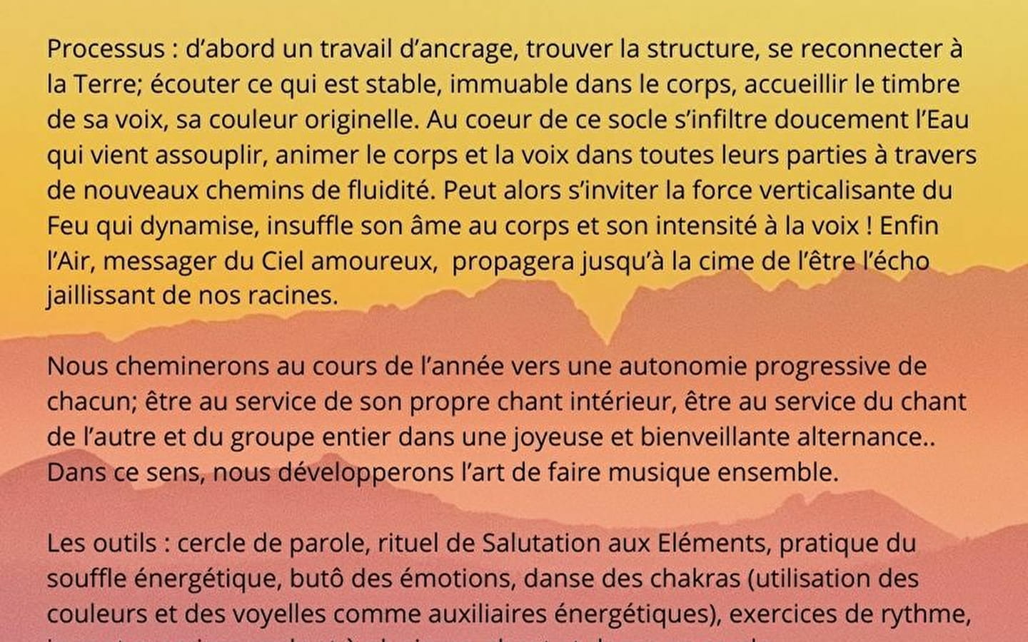 Le Chant des hêtres' workshops