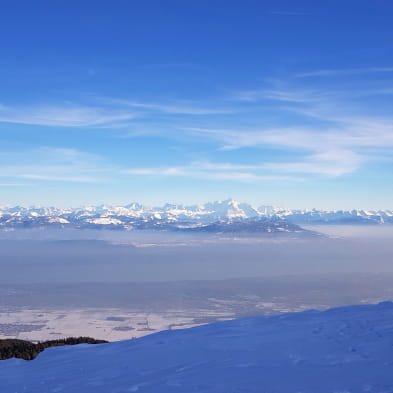 Snowshoe trek across the Jura