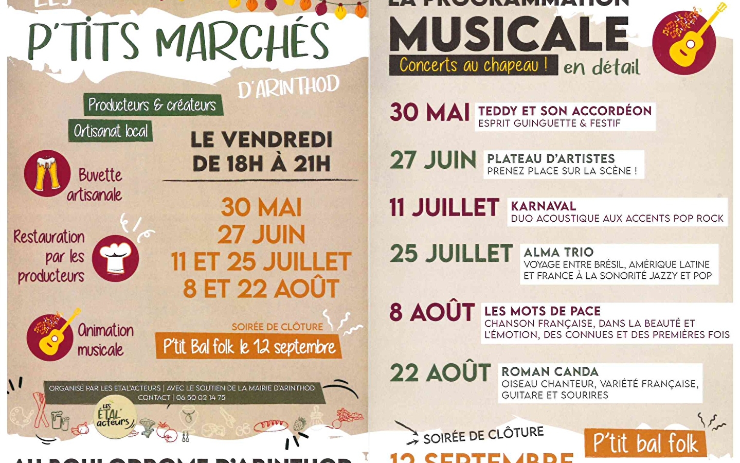 Les p'tits marchés: local producers and music
