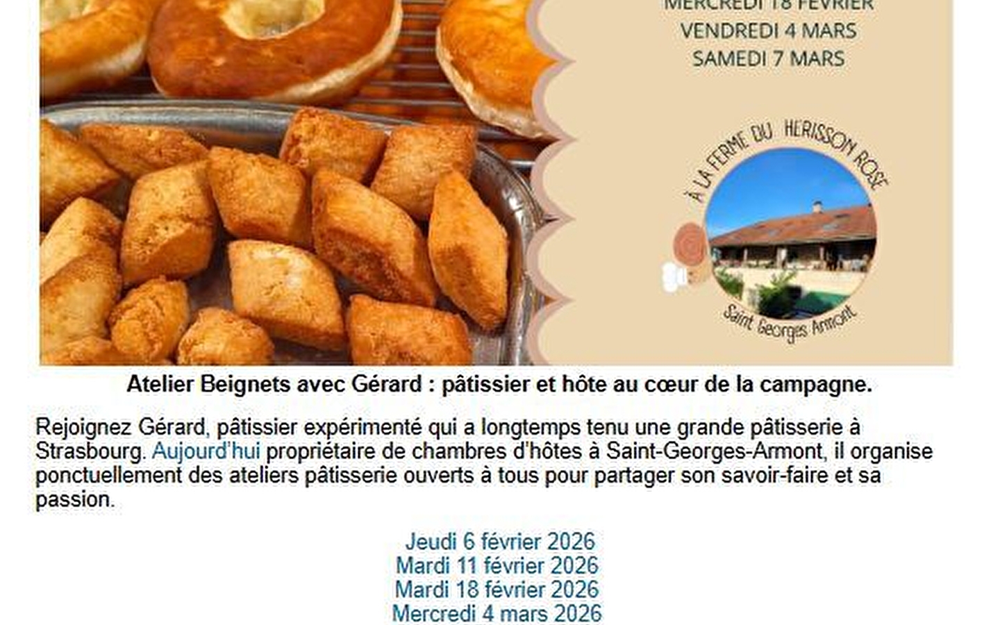 Beignets workshop with Gérard: pastry chef and host in the heart of the countryside.