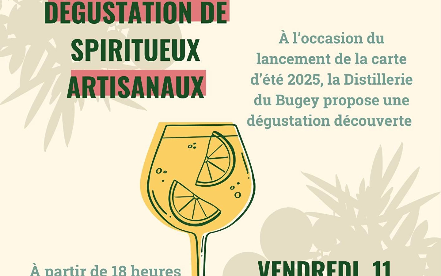 Dégustation de spiritueux artisanaux de la Distillerie du Bugey
