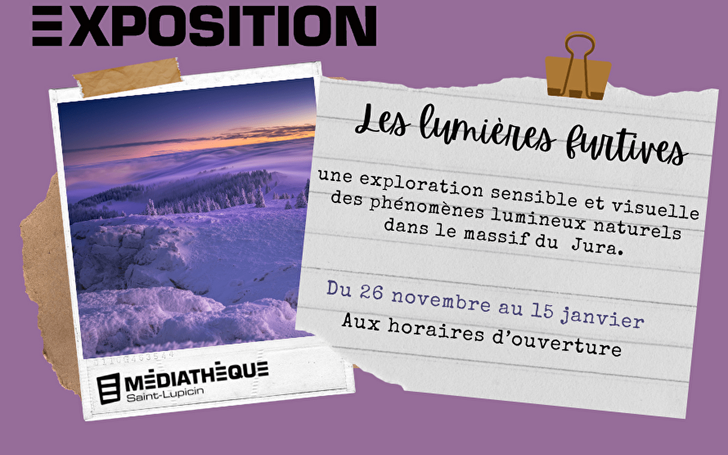 Saint-Lupicin multimedia library: 'Les Lumières furtives' exhibition