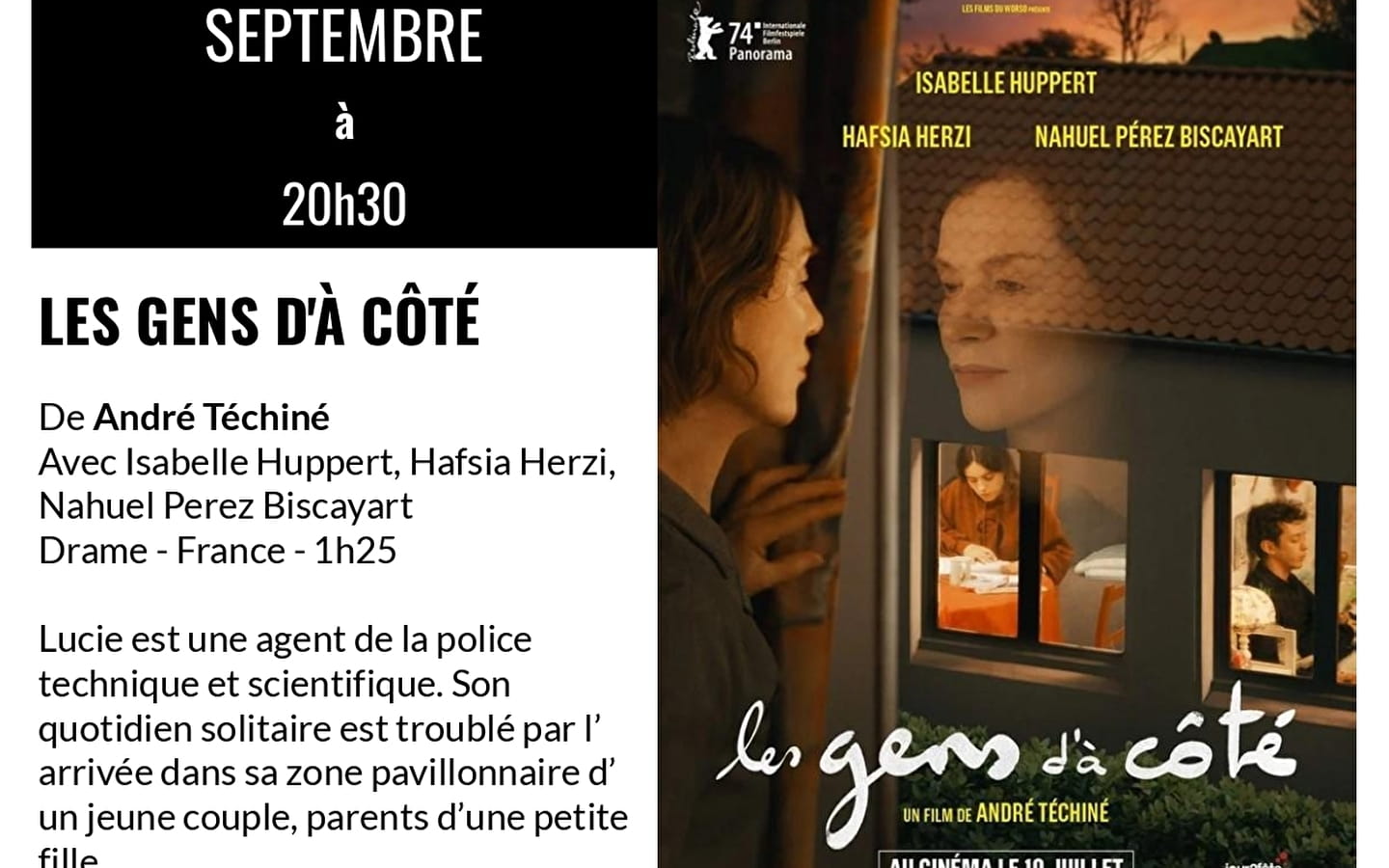 Les Gens d'à côté' cinema screening