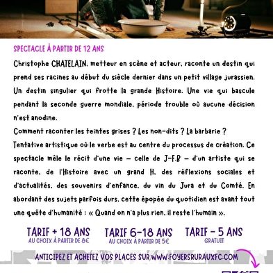 JFB - En quête d'humanité' by the Pudding Théâtre company