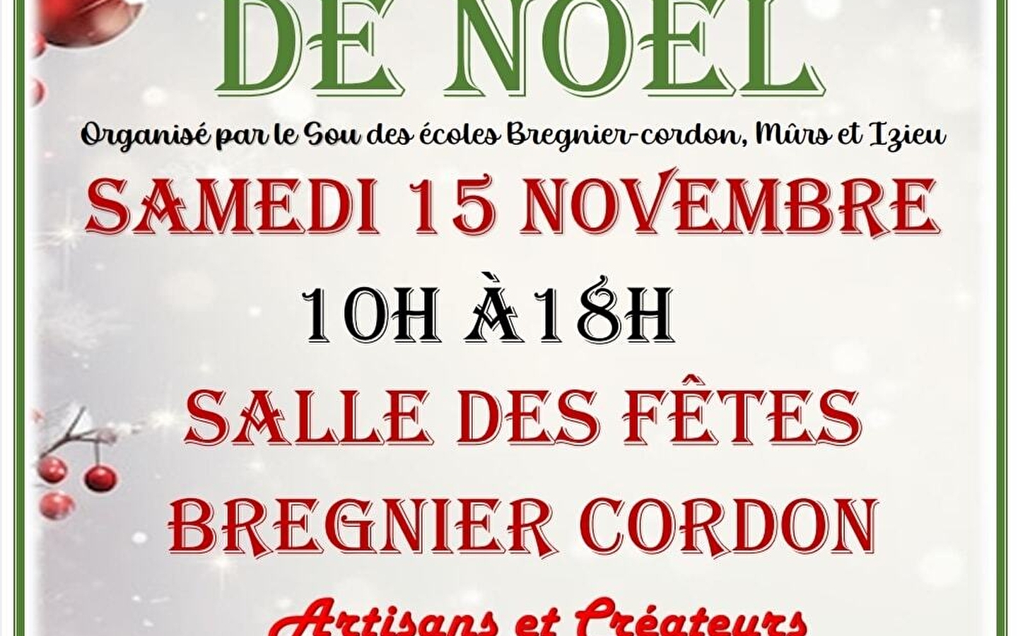Marché de Noël à Brégnier Cordon