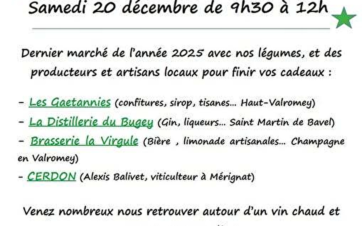 Marché de Noël à Ruffieu