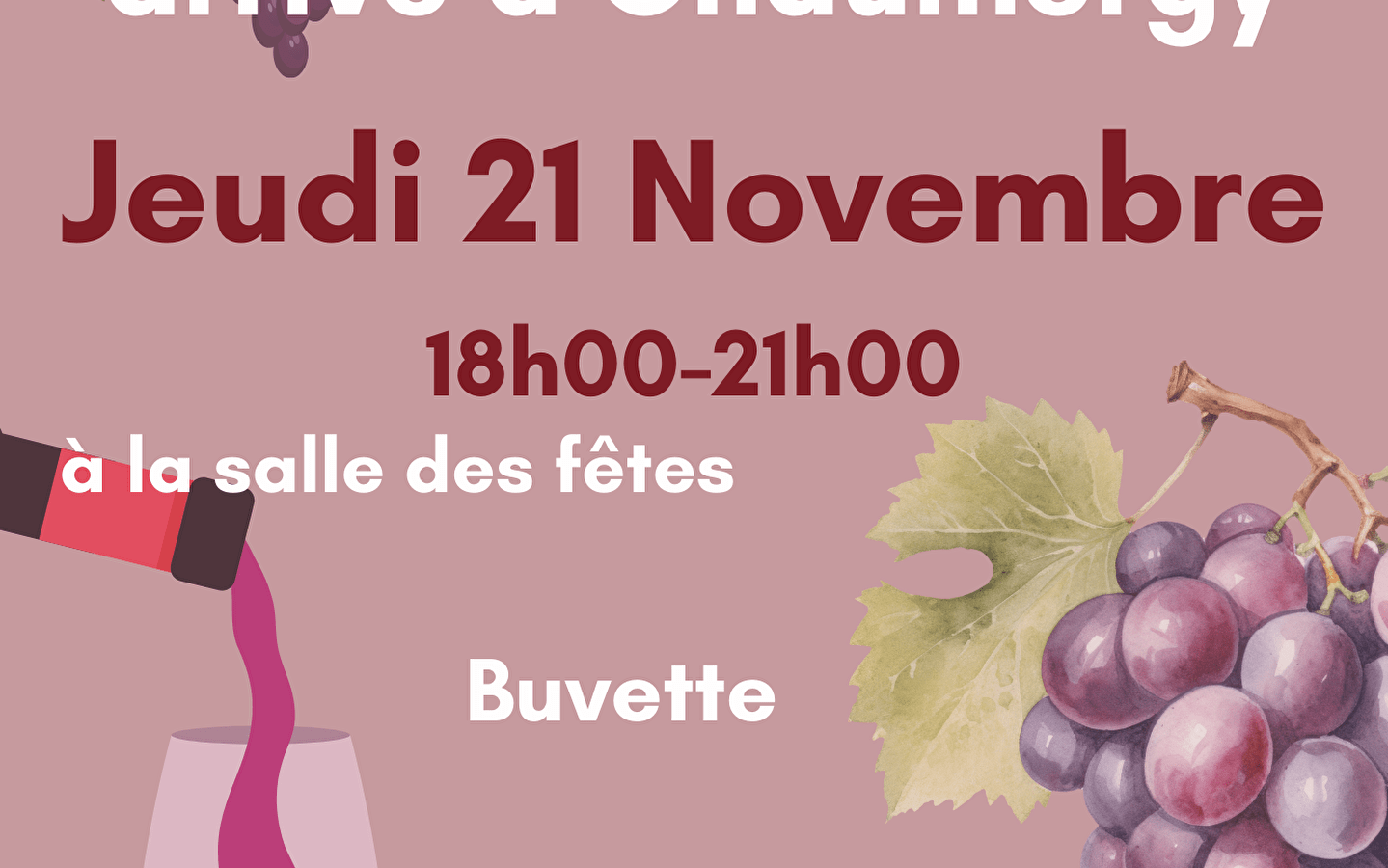 Beaujolais Nouveau arrives in Chaumergy 