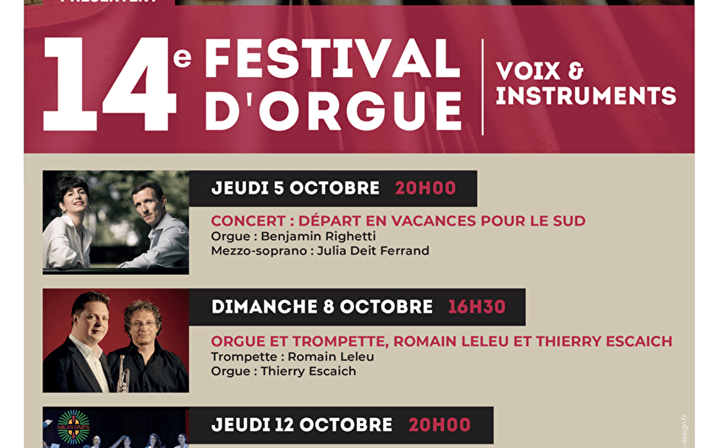 14e festival d'orgue - voix et instruments