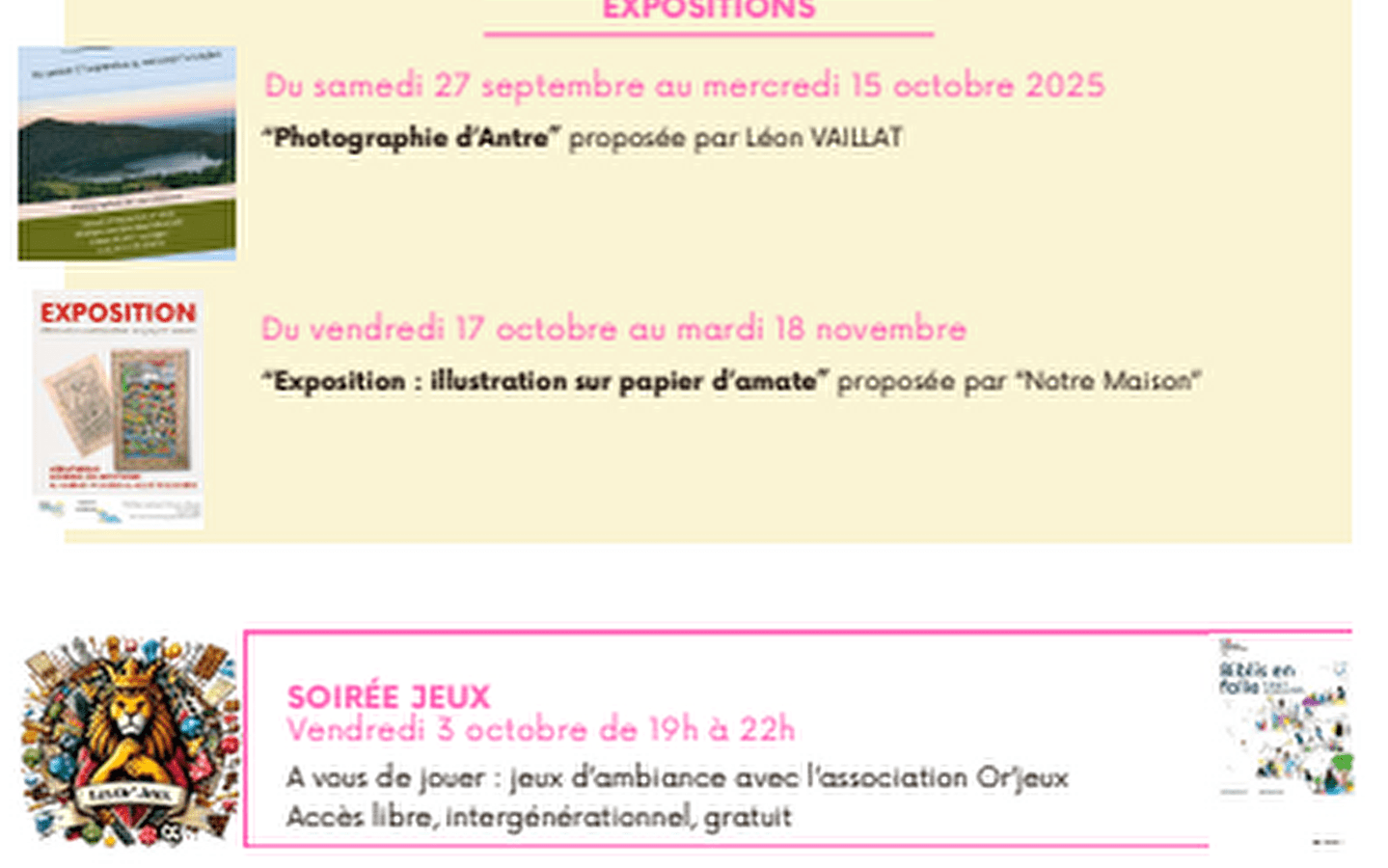 Photographie d'Antre' exhibition