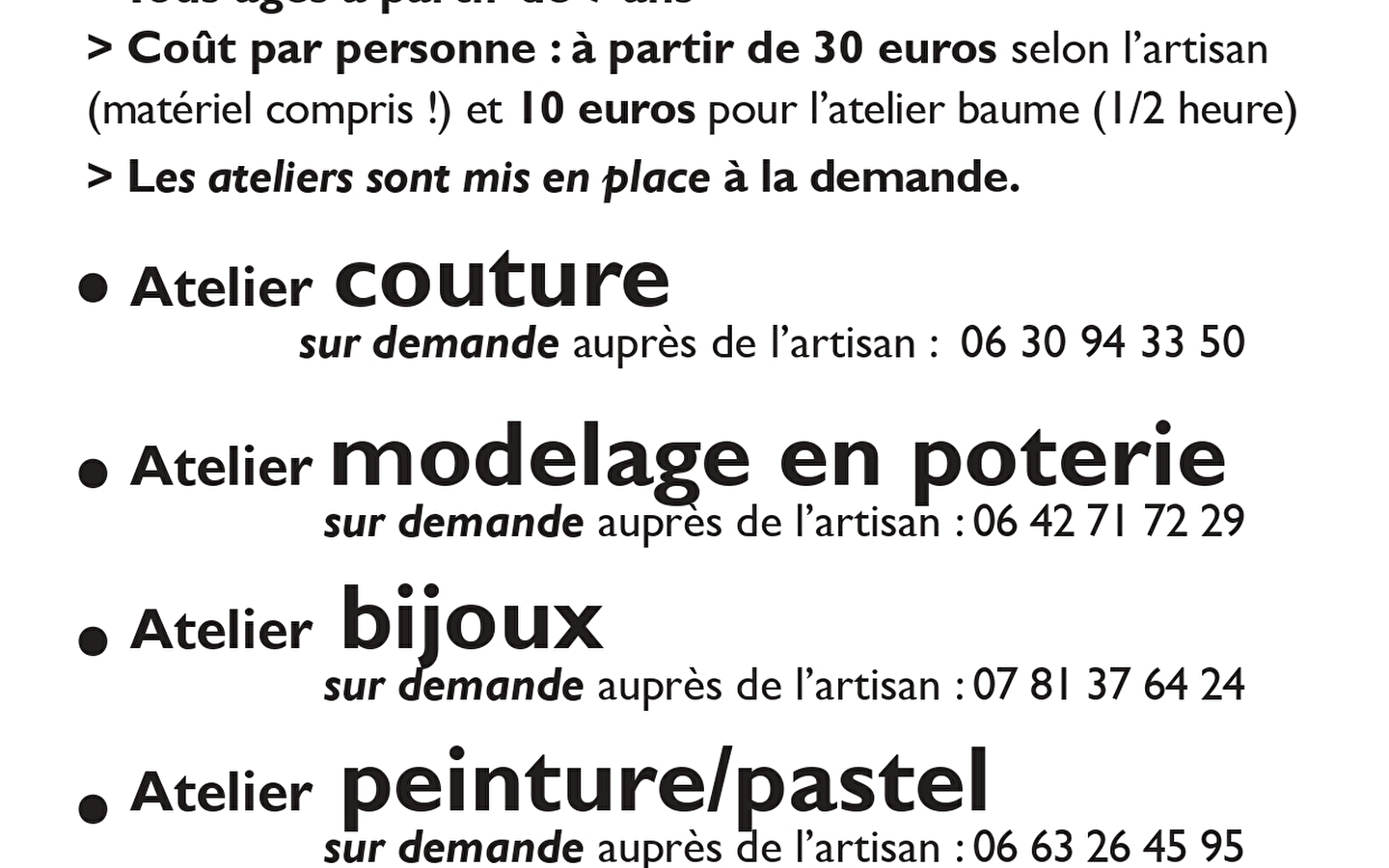 Workshops 'The beautiful summer of Bois d'Amont