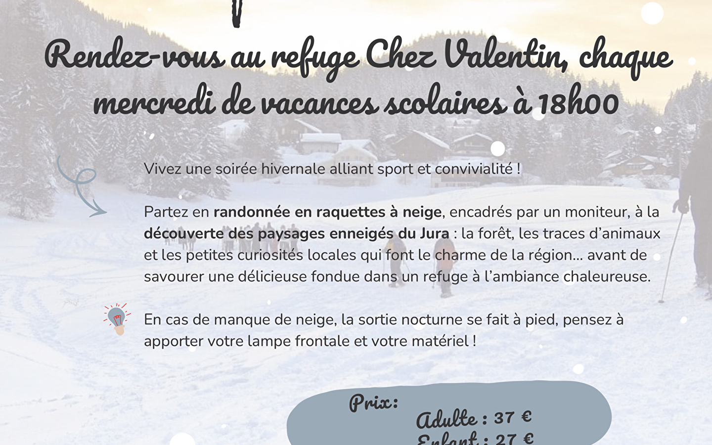 Snowshoe and fondue evening