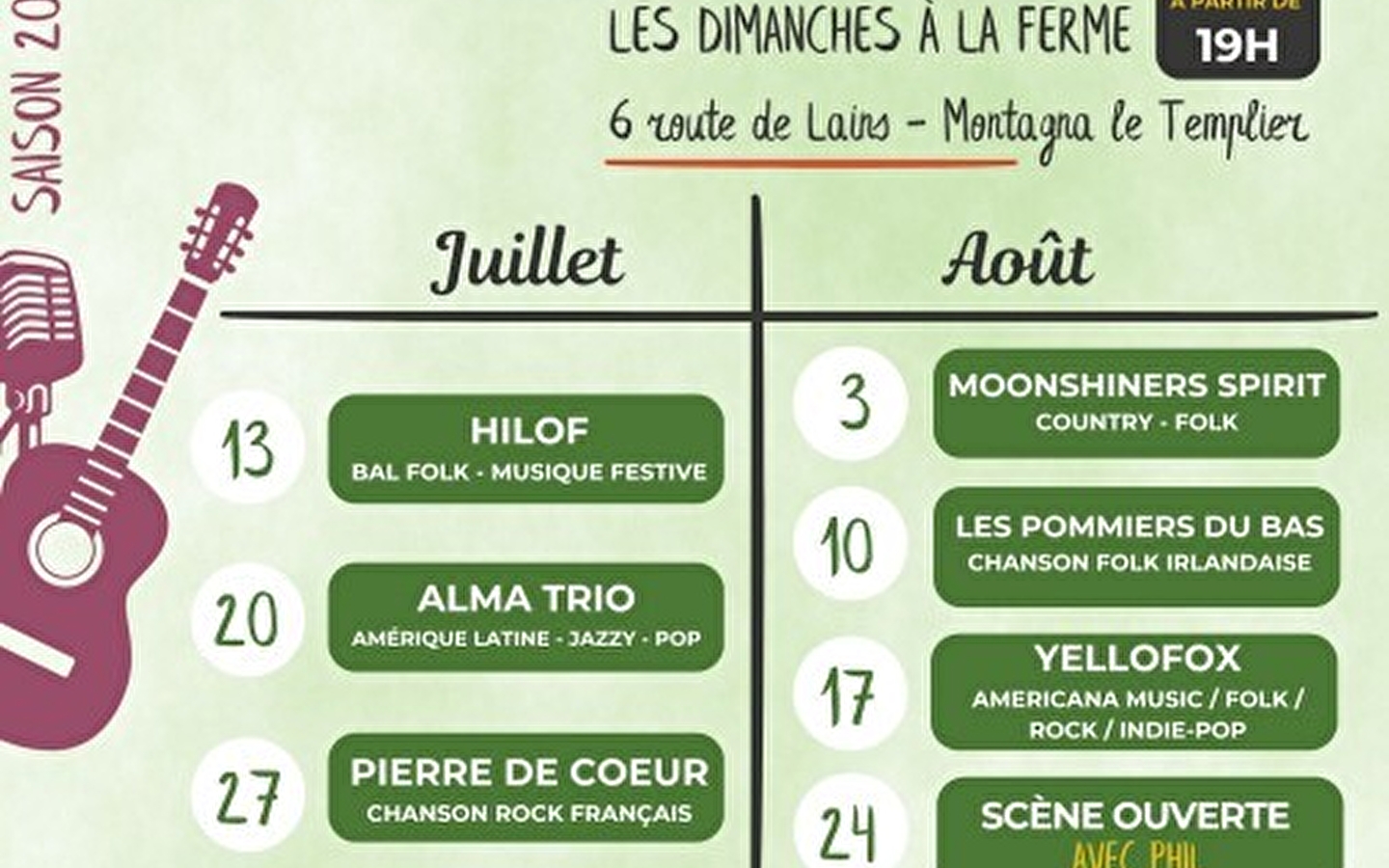 Tartine concerts
