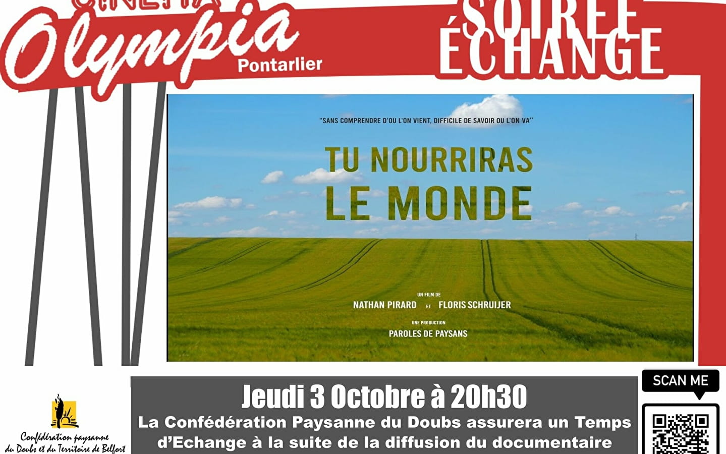 Broadcast of 'Tu Nourriras le Monde' with Temps d'Echange